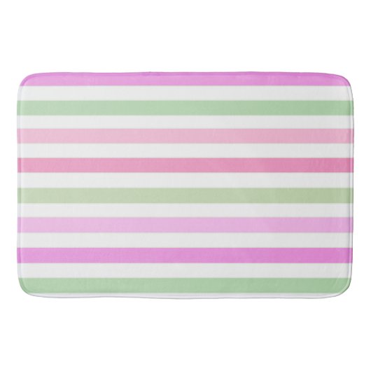 Stripes, roze, groen badmat (Voorkant)