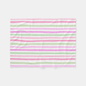 Stripes, roze, groen fleece deken (Voorkant (Horizontaal))