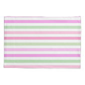 Stripes, roze, groen kussensloop (Achterkant)