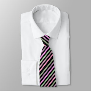 Stripes, roze, groen stropdas