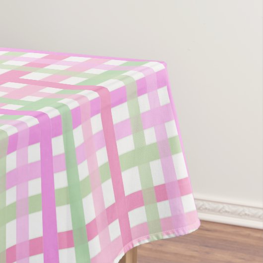 Stripes, roze, groen tafelkleed (Voorbeeld)