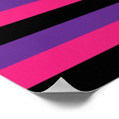 Stripes Roze Paars Zwart  Poster (Hoek)