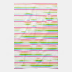 Stripes roze rode, blauwe groene kleuren rendy theedoek