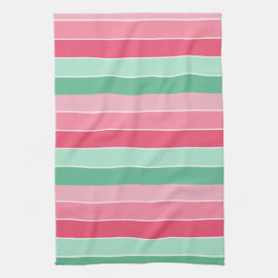 Stripes roze rode blauwe groene kleuren Trendy Ele Theedoek