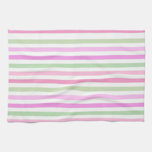 Stripes, roze theedoek
