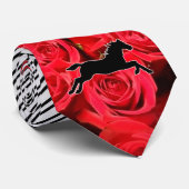 Stripes Rozen Derby Horse Racing Stropdas (Opgerold)