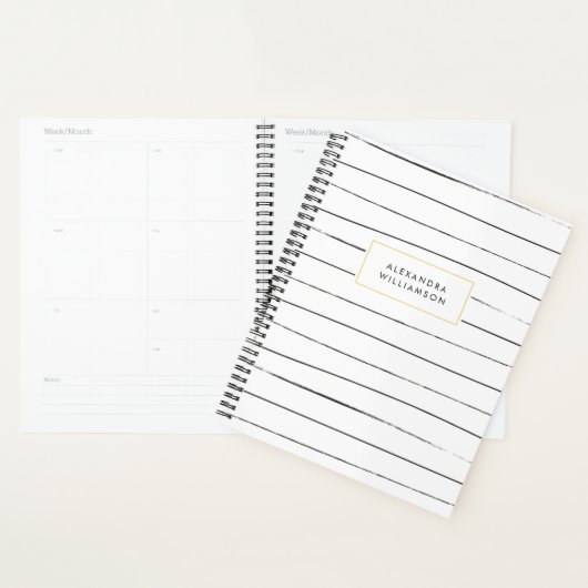 Stripes Sketchy Planner Personnalisé (Devant avec enveloppe)