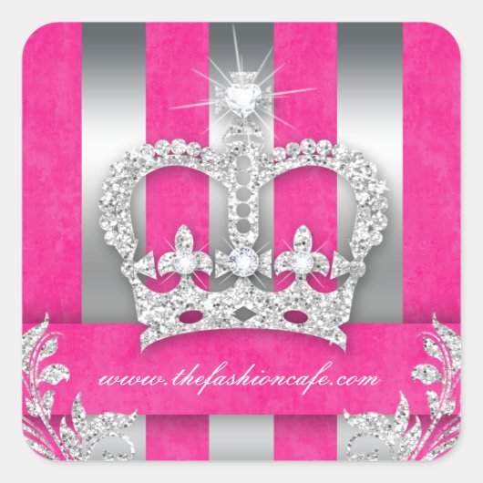 Stripes Sticker Bijoux Couronne rose Argent (Devant)