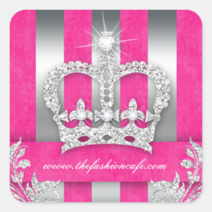 Stripes Sticker Bijoux Couronne rose Argent