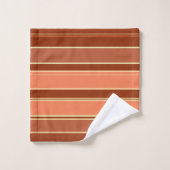 Stripes Tan en Rust Bad Handdoek (Wasdoekje)