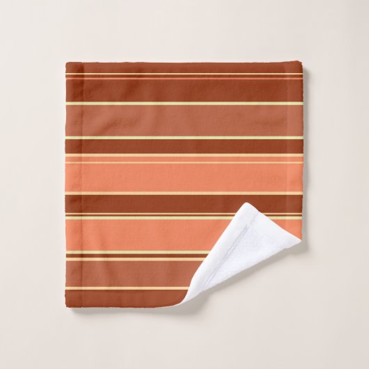 Stripes Tan en Rust Bad Handdoek (Wasdoekje)