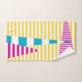 Stripes — Turquoise, Geel en Roze Bad Handdoek (Handdoek)