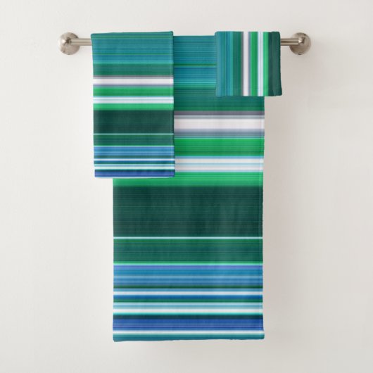 Stripes turquoises Design Ensemble de serviettes d (En situation)