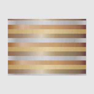 Stripes van koper, goud, zilver en Bronze Tissuepapier