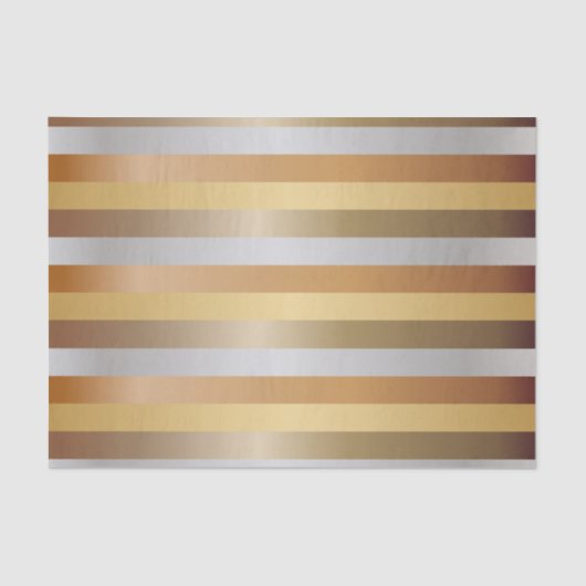 Stripes van koper, goud, zilver en Bronze Tissuepapier (Voorkant)