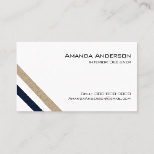 Stripes van Navy/Beige Papier Visitekaartje
