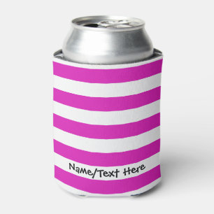 STRIPES verstelbaar Roze met naam Blikjeskoeler
