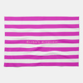 STRIPES verstelbaar Roze met naam Theedoek (Horizontaal)