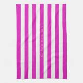 STRIPES verstelbaar Roze met naam Theedoek (Verticaal)