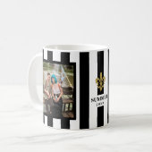 Stripes verticales Fleur de Lis 2 Photo Café Mug (Devant gauche)