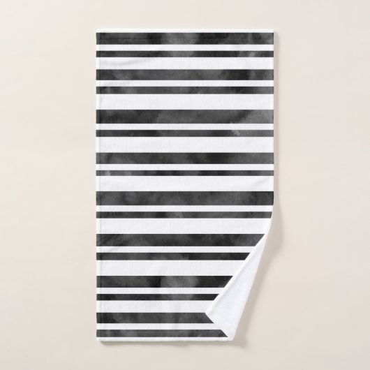 Stripes voor zwarte en witte Waterverf Bad Handdoek (Handdoek)