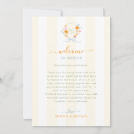 Stripes Wedding Welcome Letter Itinerary Card Kaart