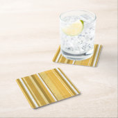 Stripes Yellow Vierkante Kartonnen Onderzetter (Insitu)