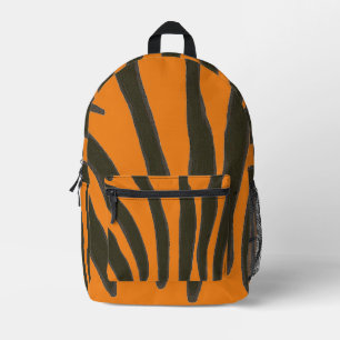 Stripes Zèbre Noir sur les sacs à dos orange