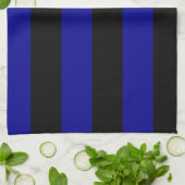 Stripes - zwart en donkerblauw theedoek (Gevouwen)
