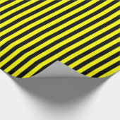 Stripes - zwart en geel cadeaupapier (Hoek)
