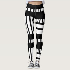 Stripes.Zwart Wit 01 Leggings