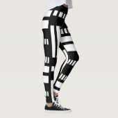 Stripes.Zwart Wit 01 Leggings (Rechts)