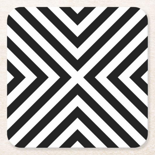 Stripespatroon Vierkante Kartonnen Onderzetter (Voorkant)