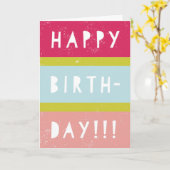 stripey & gelukkig kaart (Gele Bloem)