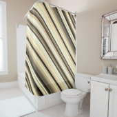 Stripey Sepia Shower Curtain Douchegordijn (In situ)