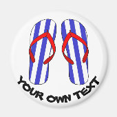 Stripey Teenslippers Beach Sandles Aangepaste teks Magneet (Voorkant)