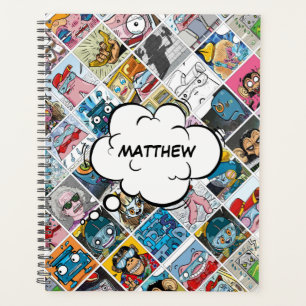 Stripfiguren Patroon Kinder spraak ballon naam Planner