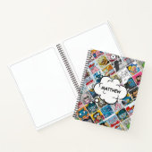 Stripfiguren Patroon Kinderen Spreekballon Naam  Notitieboek (Binnen)