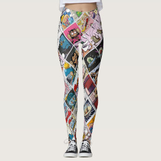 Stripfiguren Schattigee kleurrijke patroonpatronen Leggings