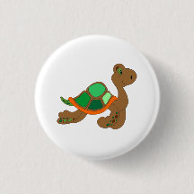 stripfiguur groene bruine schildpad