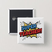 Stripheld Comicusstijl Vierkante Button 5,1 Cm (Voorkant /achterkant)