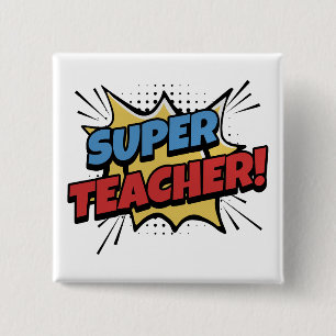 Stripheld Comicusstijl Vierkante Button 5,1 Cm