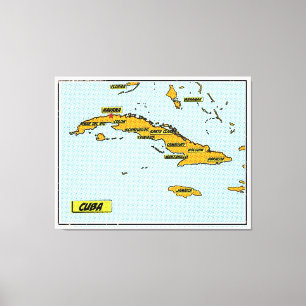 stripkaart van Cuba Canvas Afdruk