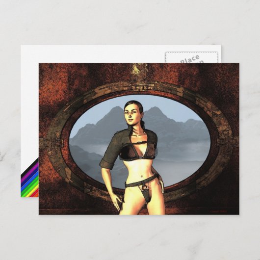 stripmeisje briefkaart (Voorkant / Achterkant)