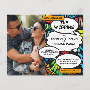 Strips Boek Foto Budget Huwelijksuitnodiging