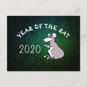 Strips Chinees Nieuwjaar Rat 2020 Groene Ansichtka Briefkaart