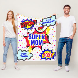 Strips Coolste Super Mom Stats Leuk Fleece Deken
