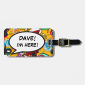 Strips I'M HERE Grappig Cool Persoonlijk Bagagelabel (Voorkant horizontaal)