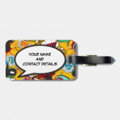 Strips I'M HERE Grappig Cool Persoonlijk Bagagelabel (Achterkant horizontaal)