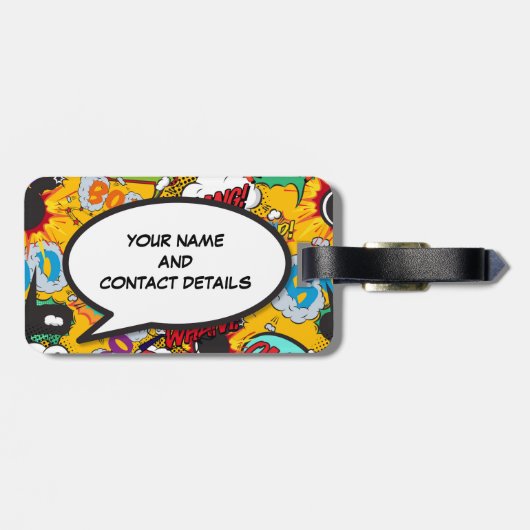 Strips I'M HERE Grappig Cool Persoonlijk Bagagelabel (Achterkant horizontaal)